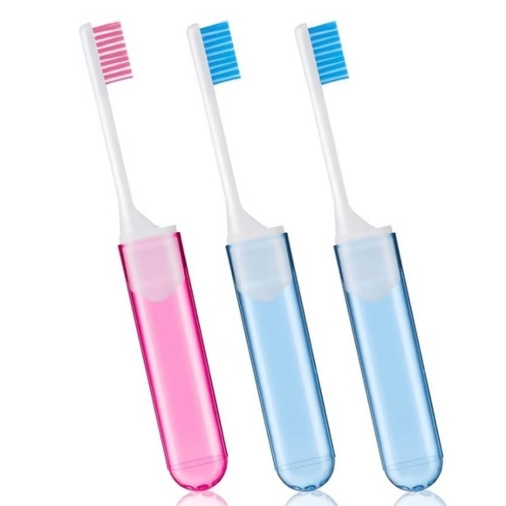5 for $25! Set of Pink and Blue Travel Toothbrushes!